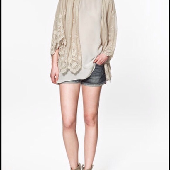 Zara Jackets & Blazers - Zara Lace Kimono Jacket Size M